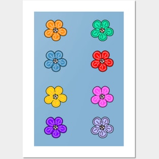 Aesthetic Cute Simple Flowers Set/ Pack Posters and Art